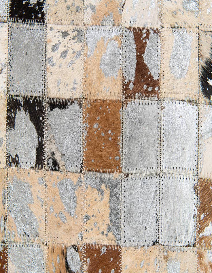 Detail image of 5' 2 x 7' 3 Cowhide Stocks Rug