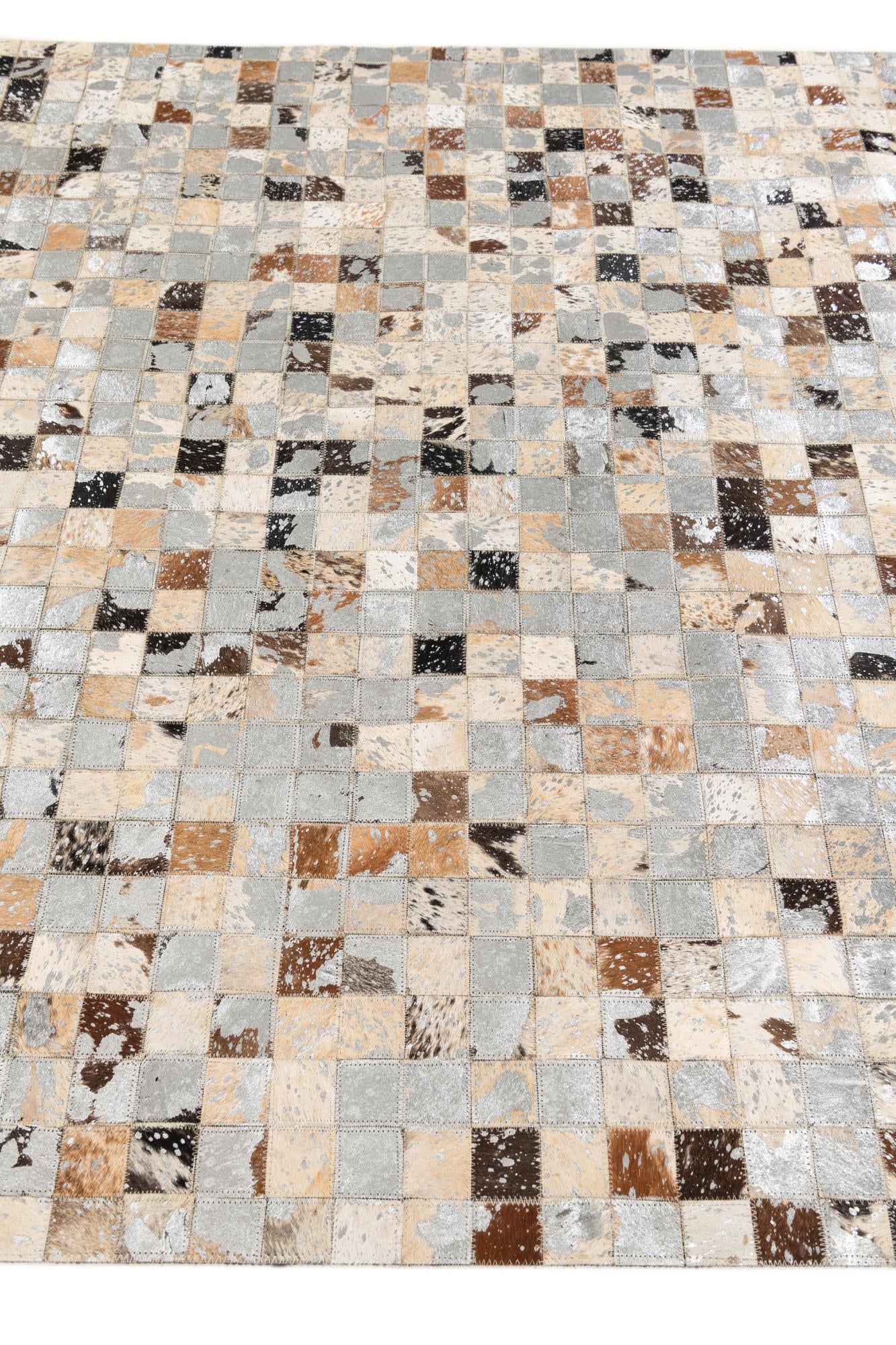 5' x 7' 3 Cowhide Stocks Rug