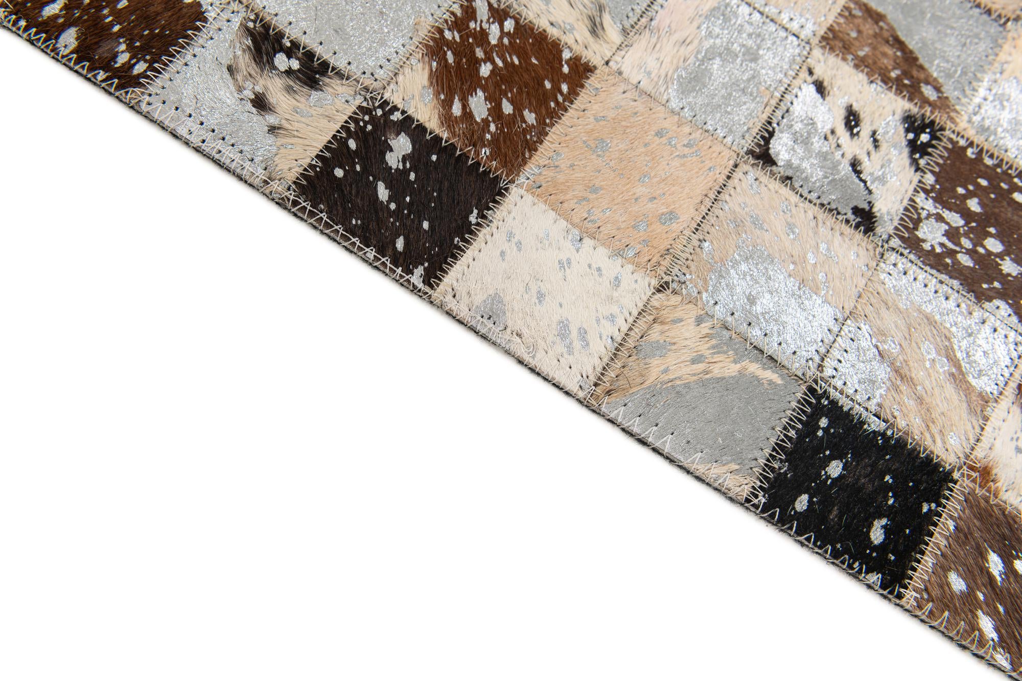 5' x 7' 3 Cowhide Stocks Rug