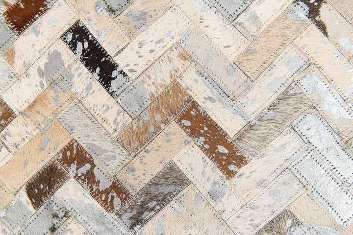 5' 3 x 7' 8 Cowhide Stocks Rug