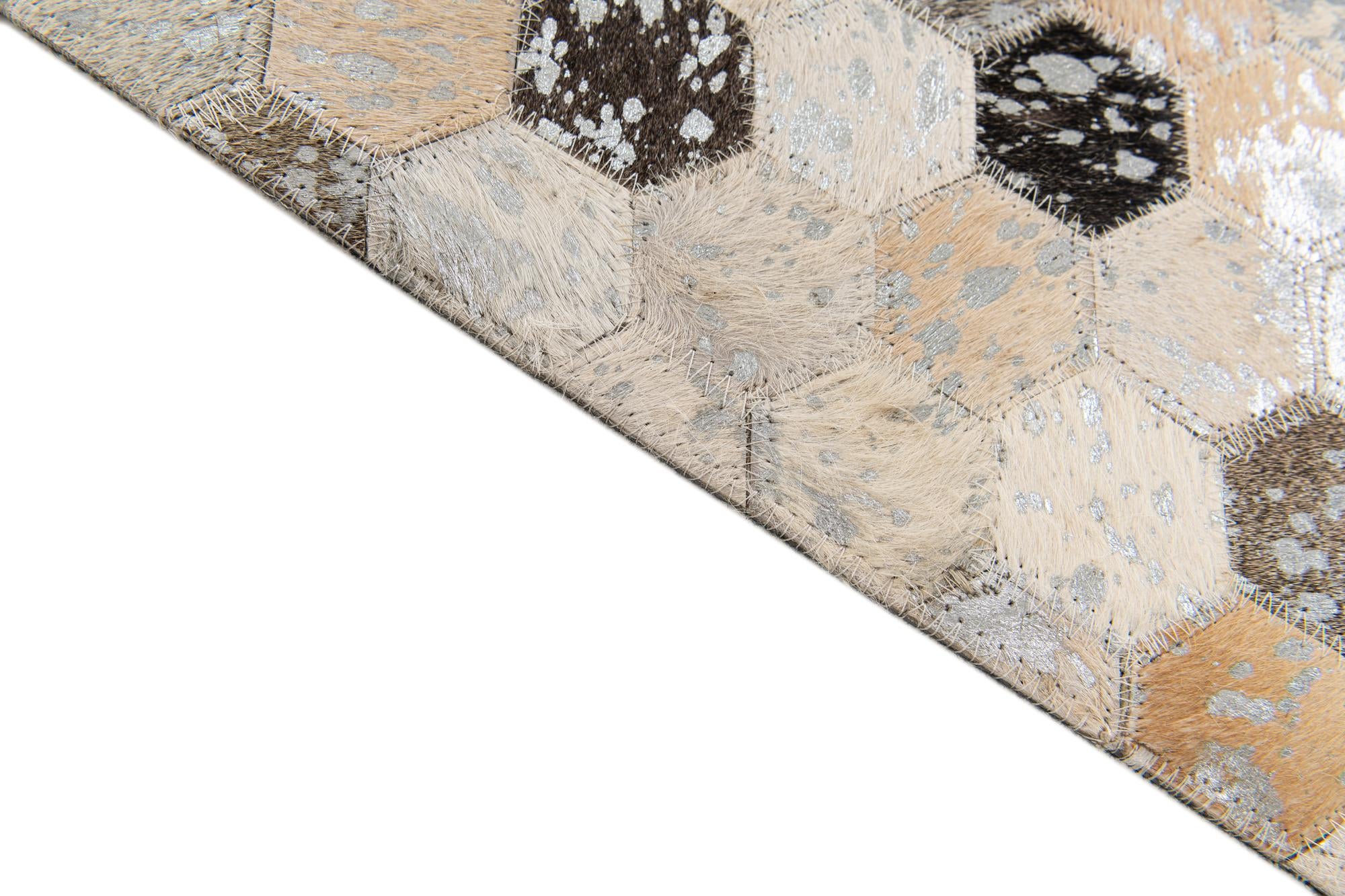 5' 3 x 7' 7 Cowhide Stocks Rug