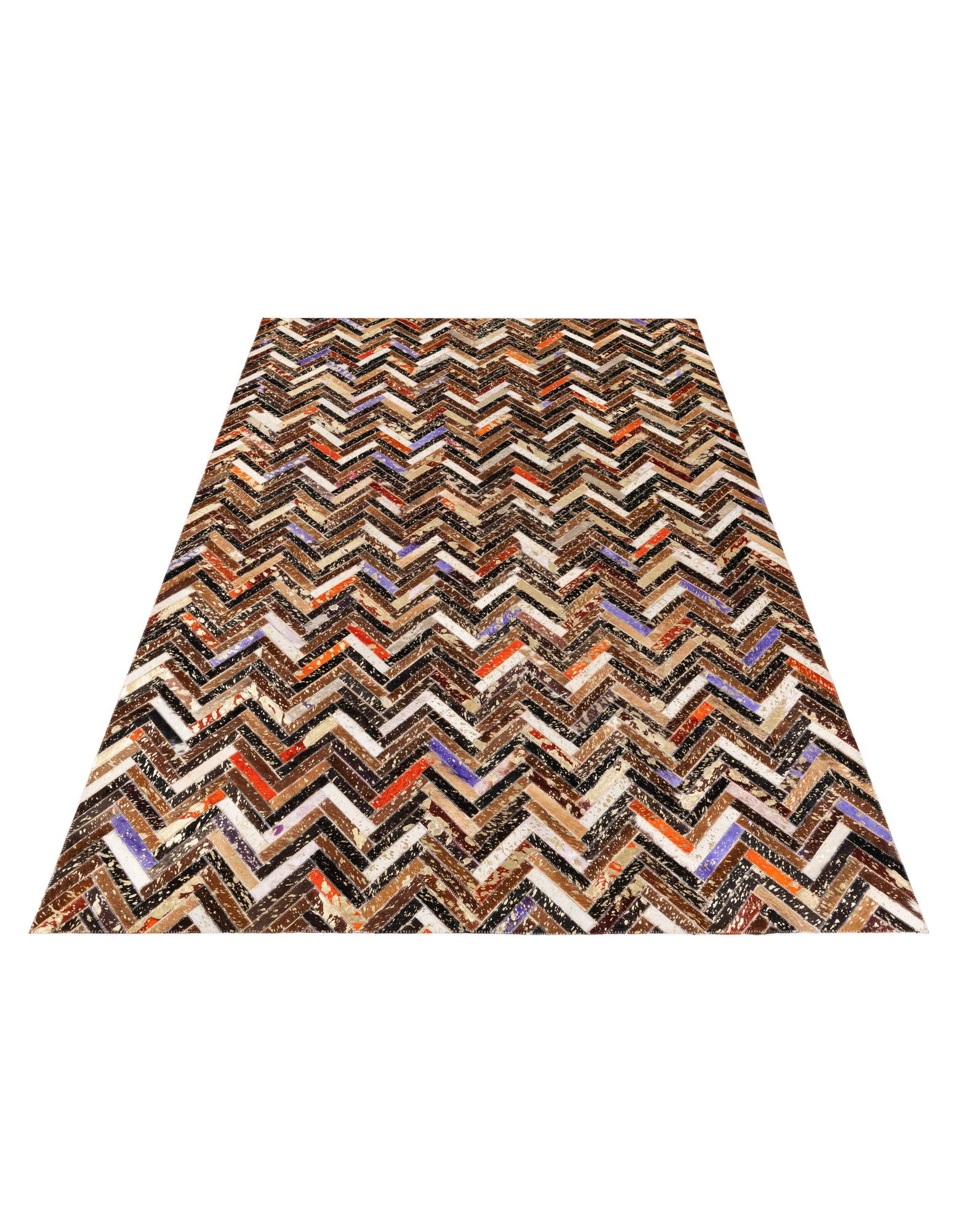 5' x 7' 8 Cowhide Stocks Rug