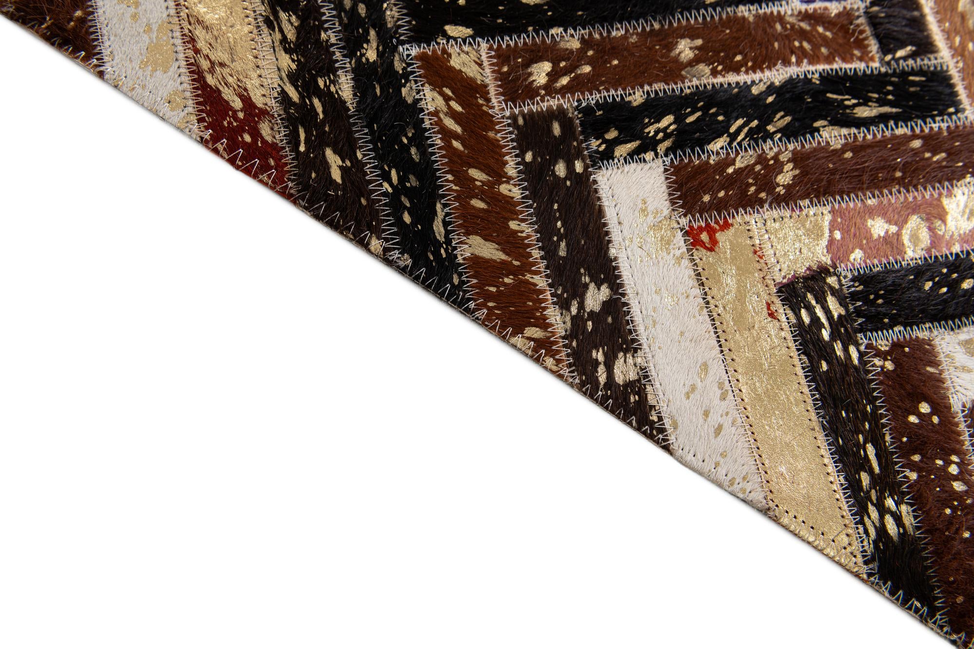 5' x 7' 8 Cowhide Stocks Rug