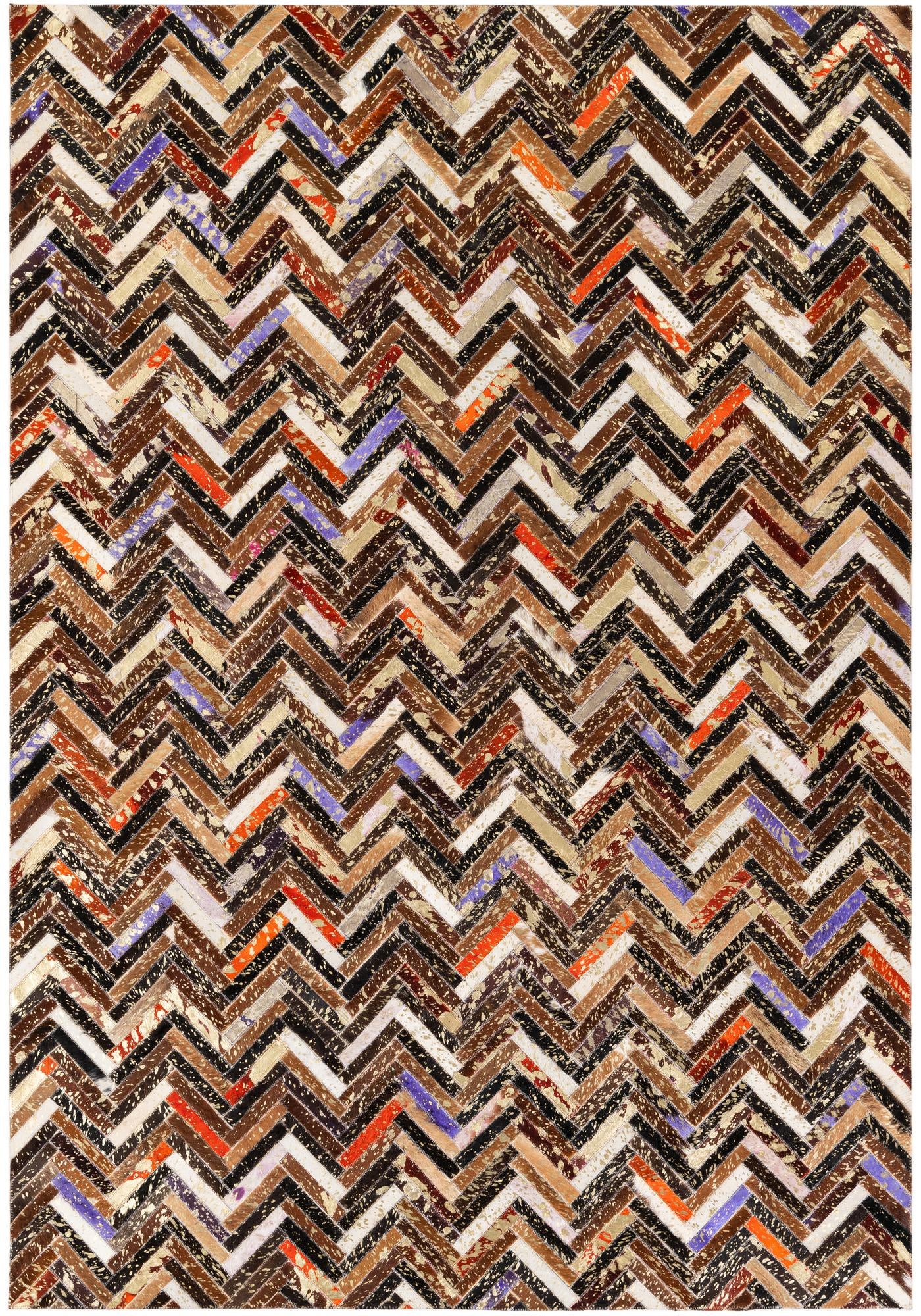 5' x 7' 8 Cowhide Stocks Rug