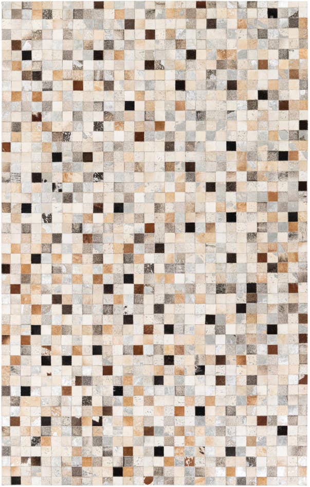 Detail image of 5' 2 x 8' 2 Cowhide Stocks Rug