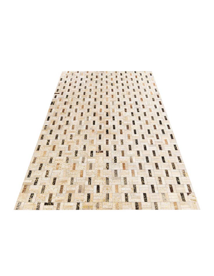 Detail image of 5' 2 x 8' Cowhide Stocks Rug