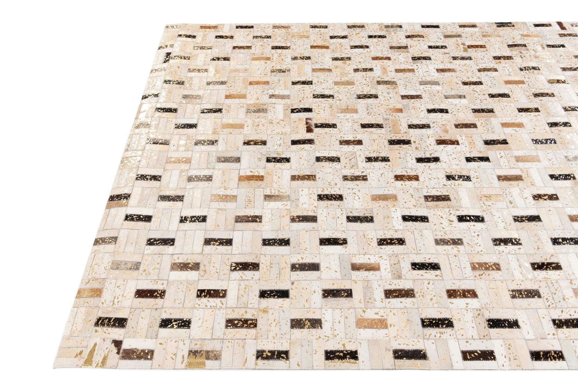 5' 2 x 8' Cowhide Stocks Rug