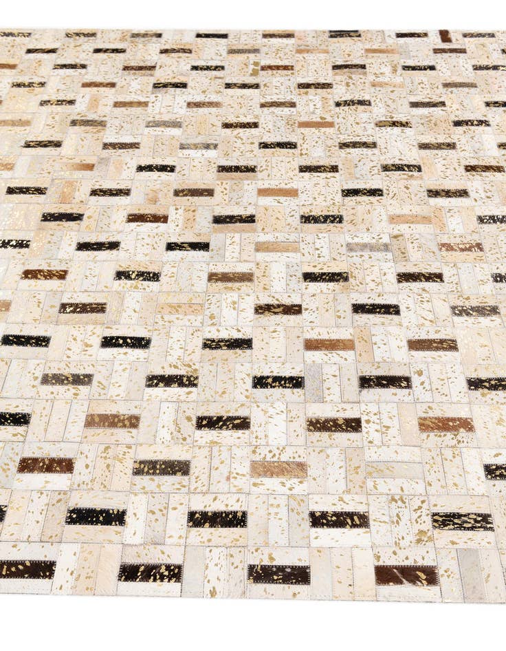 Detail image of 5' 2 x 8' Cowhide Stocks Rug