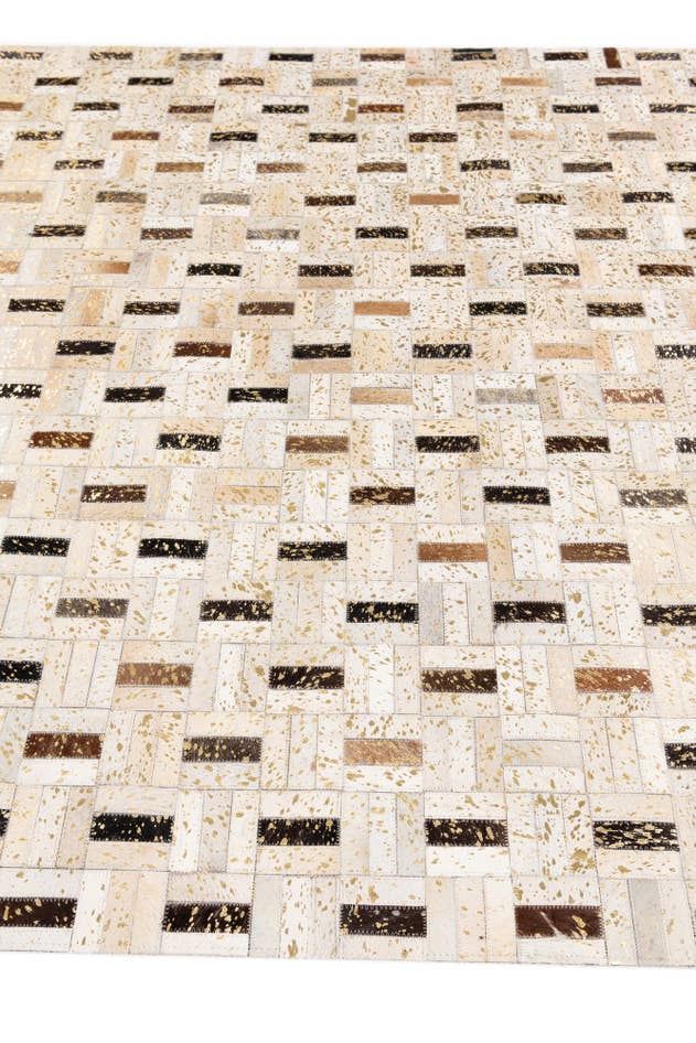 Detail image of 5' 2 x 8' Cowhide Stocks Rug