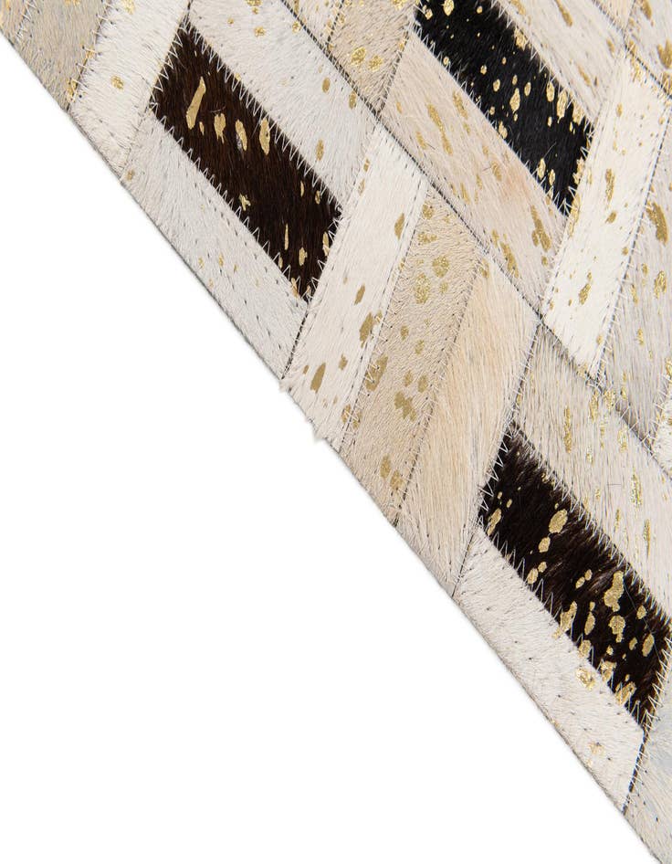 Detail image of 5' 2 x 8' Cowhide Stocks Rug