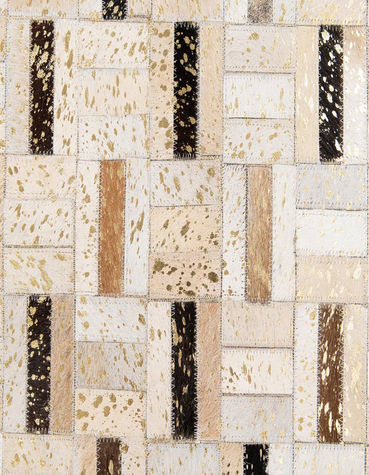 Detail image of 5' 2 x 8' Cowhide Stocks Rug