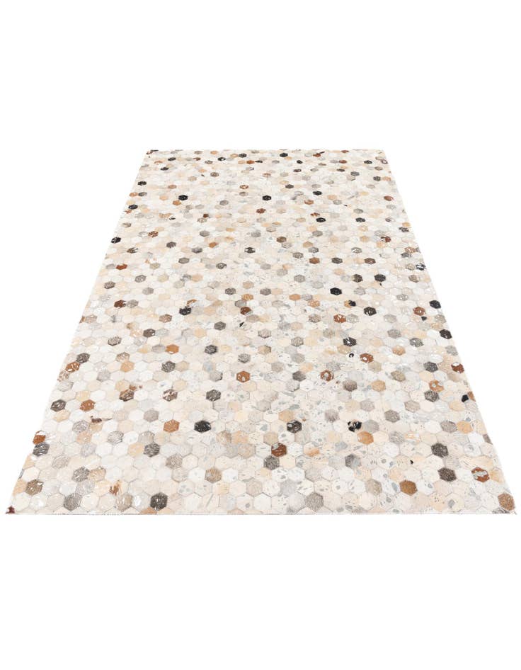 Detail image of 5' 1 x 8' 1 Cowhide Stocks Rug