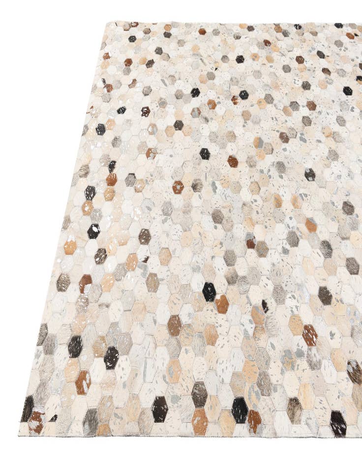 Detail image of 5' 1 x 8' 1 Cowhide Stocks Rug