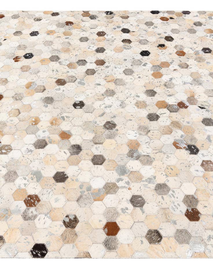 Detail image of 5' 1 x 8' 1 Cowhide Stocks Rug