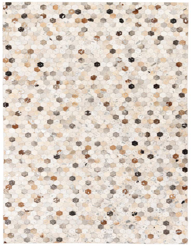 Detail image of 5' 1 x 8' 1 Cowhide Stocks Rug