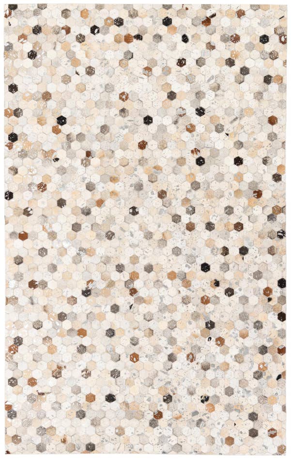 Detail image of 5' 1 x 8' 1 Cowhide Stocks Rug