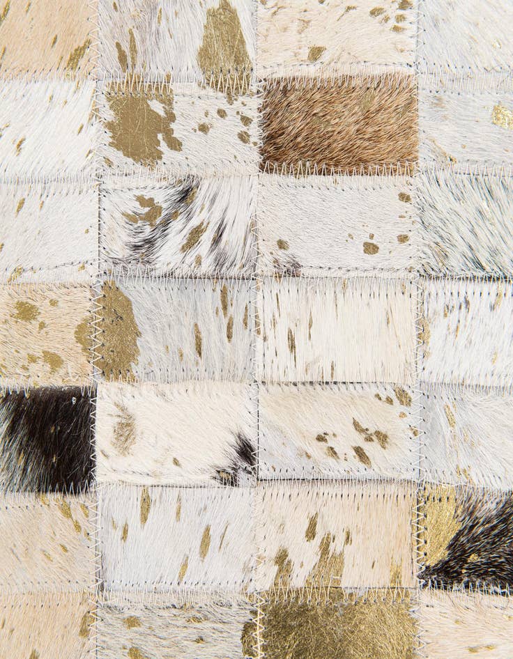 Detail image of 5' 2 x 7' 10 Cowhide Stocks Rug