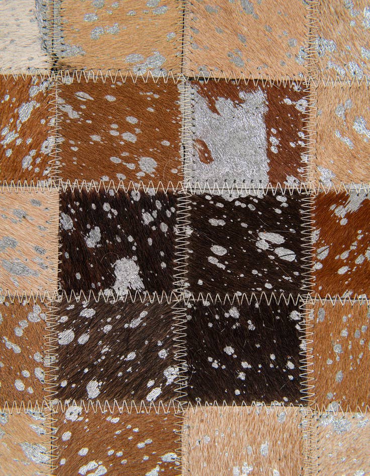 Detail image of 5' 2 x 7' 6 Cowhide Stocks Rug