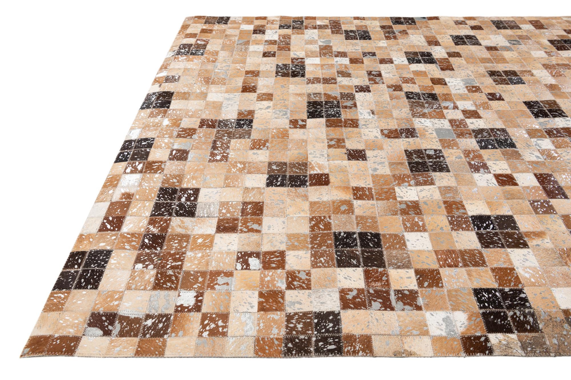 5' 3 x 7' 5 Cowhide Stocks Rug
