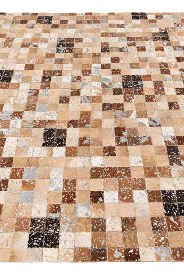 Detail image of 5' 2 x 7' 6 Cowhide Stocks Rug