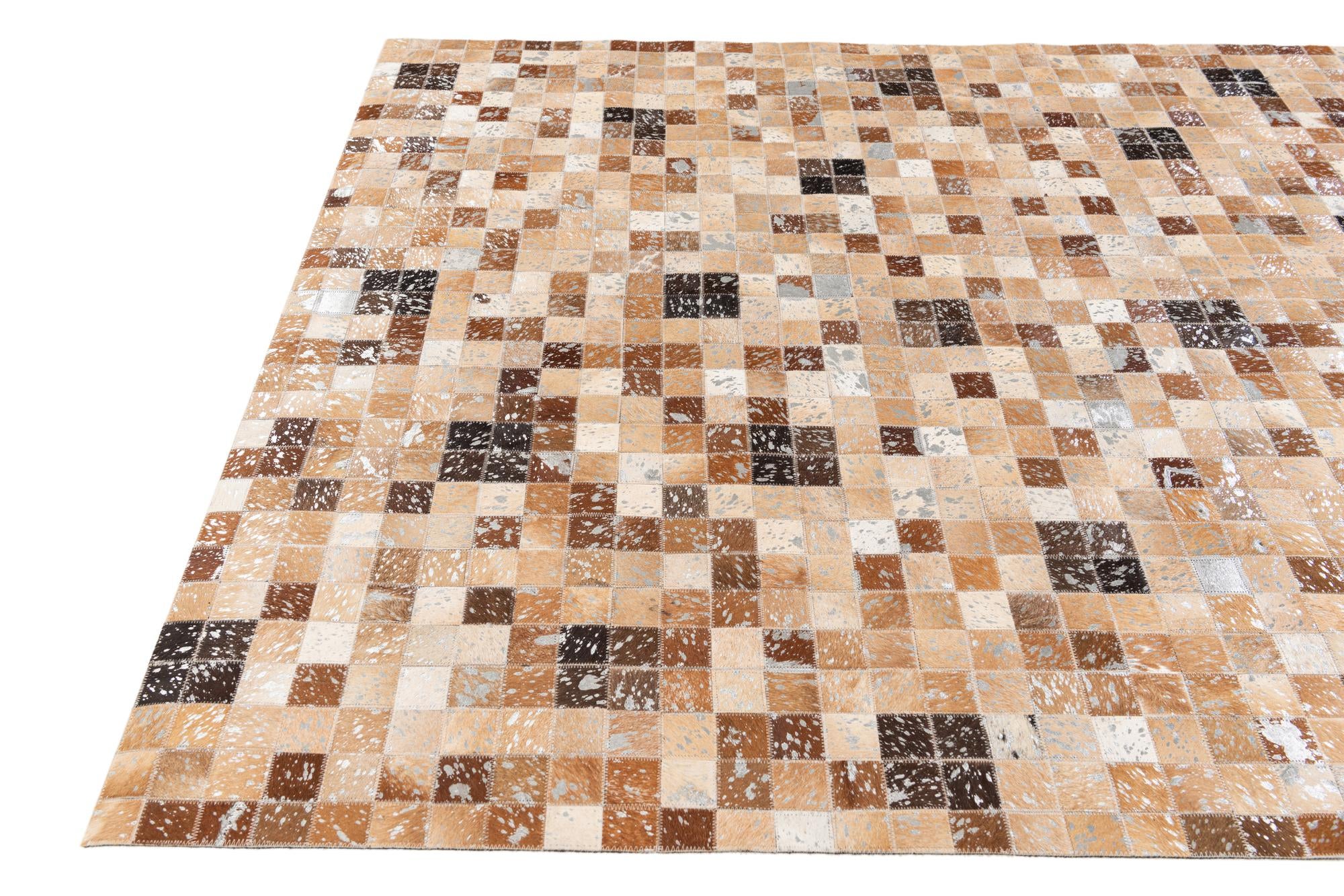 5' 3 x 7' 7 Cowhide Stocks Rug