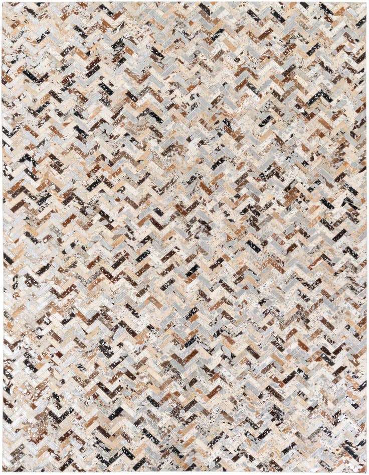 Detail image of 5' 3 x 7' 5 Cowhide Stocks Rug