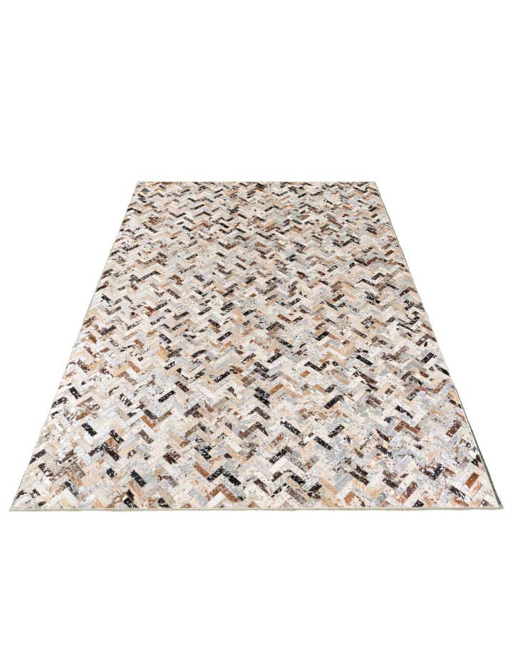 5' 3 x 7' 8 Cowhide Stocks Rug