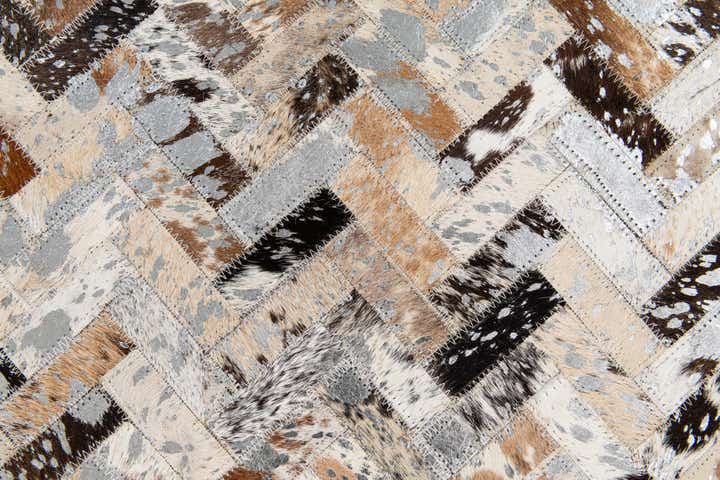 5' 3 x 7' 8 Cowhide Stocks Rug