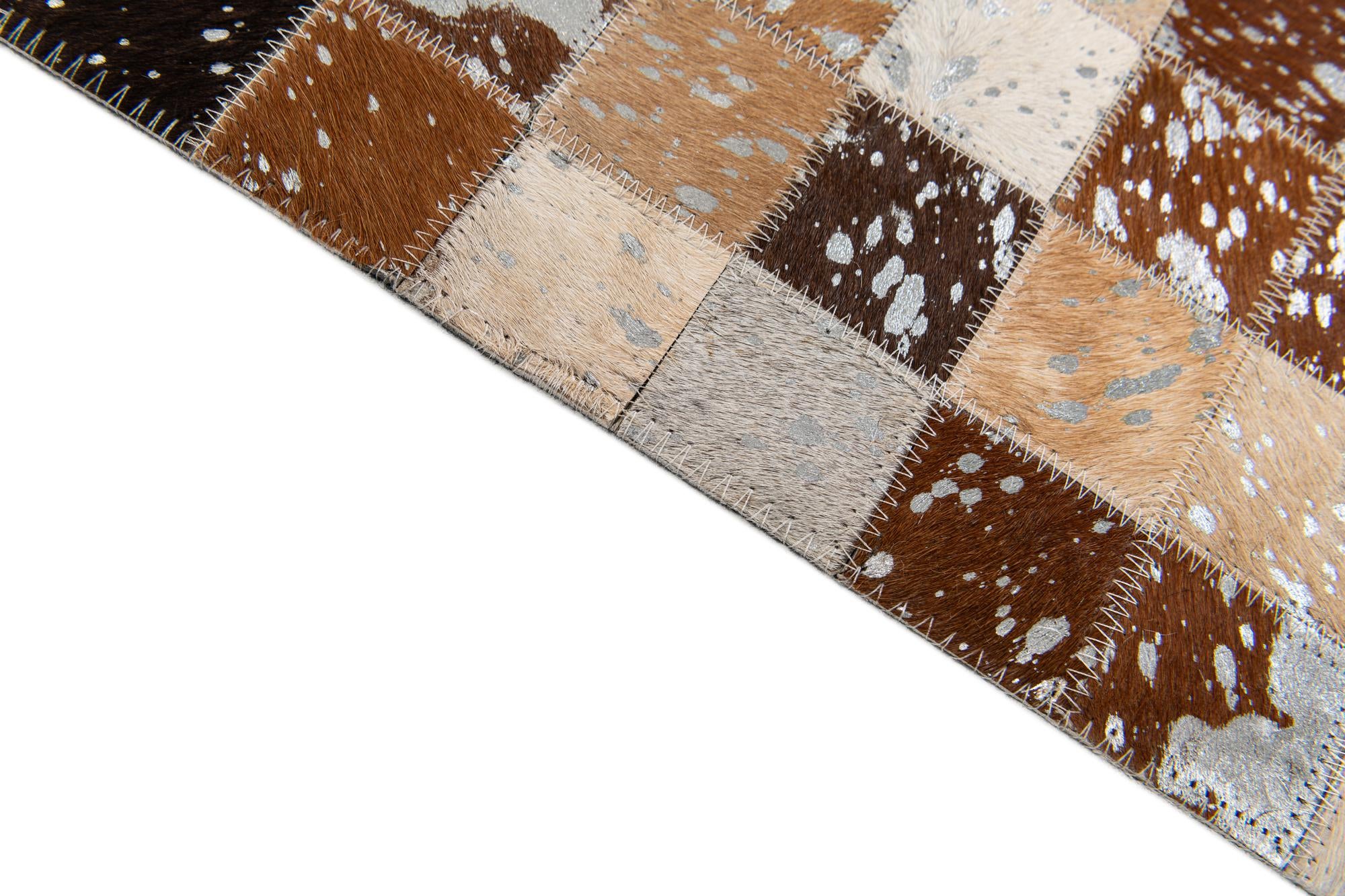 5' 3 x 7' 7 Cowhide Stocks Rug