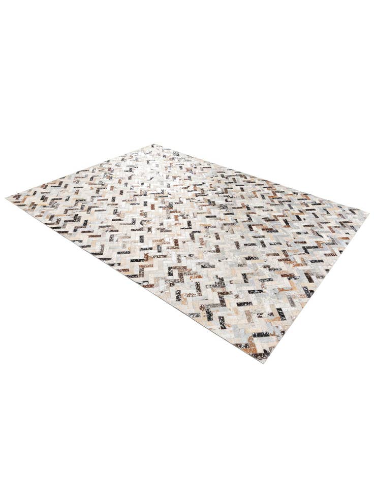 Detail image of 5' 3 x 7' 3 Cowhide Stocks Rug