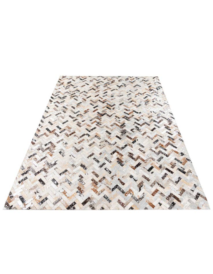 Detail image of 5' 3 x 7' 3 Cowhide Stocks Rug