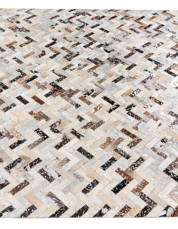 Detail image of 5' 3 x 7' 3 Cowhide Stocks Rug