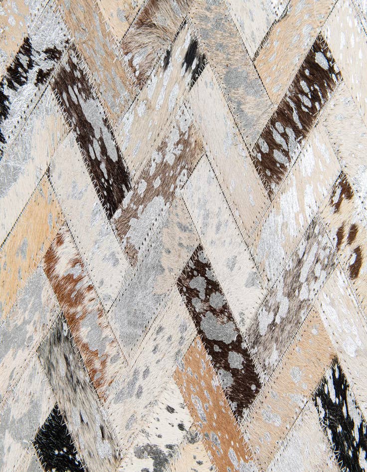 Detail image of 5' 3 x 7' 3 Cowhide Stocks Rug