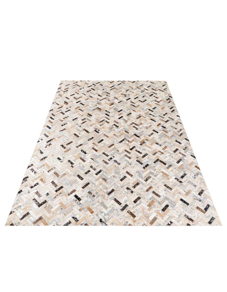 Detail image of 5' 3 x 7' 6 Cowhide Stocks Rug