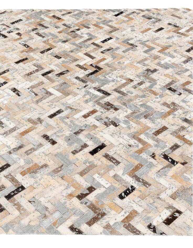 Detail image of 5' 2 x 7' 5 Cowhide Stocks Rug