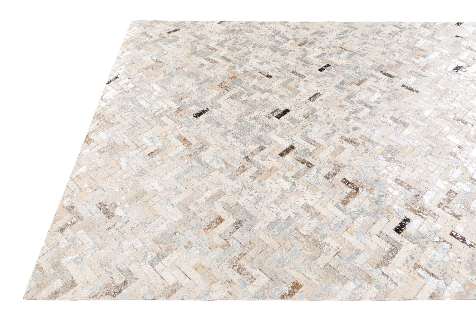 5' 4 x 7' 7 Cowhide Stocks Rug