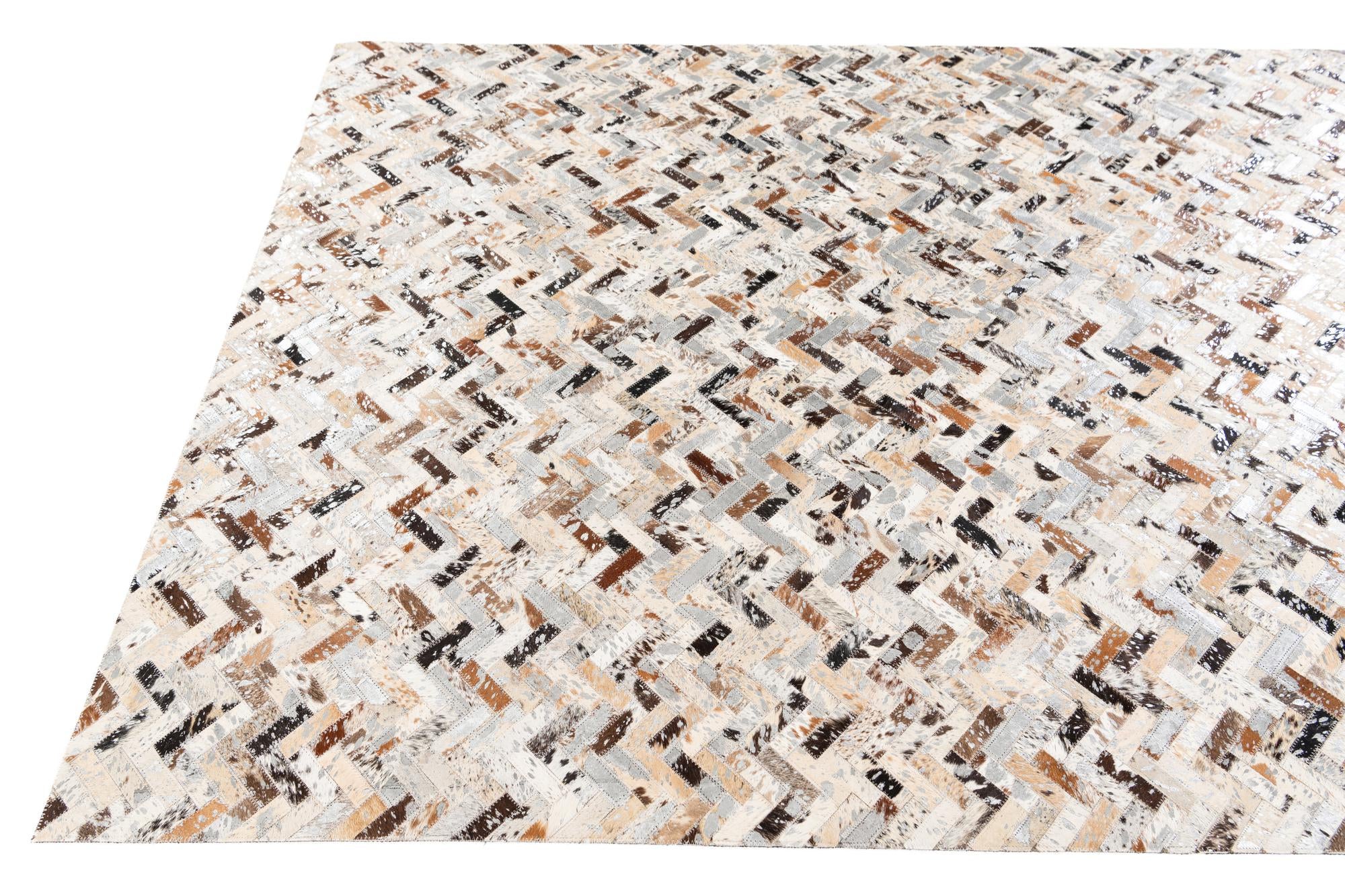 5' 3 x 7' 5 Cowhide Stocks Rug