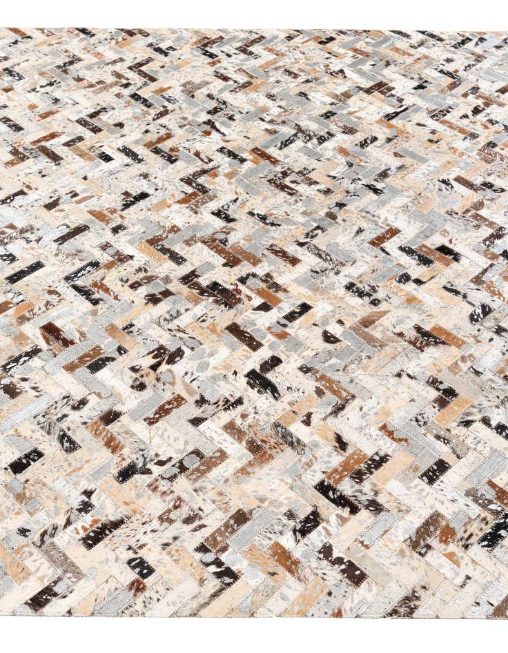 Detail image of 5' 3 x 7' 5 Cowhide Stocks Rug