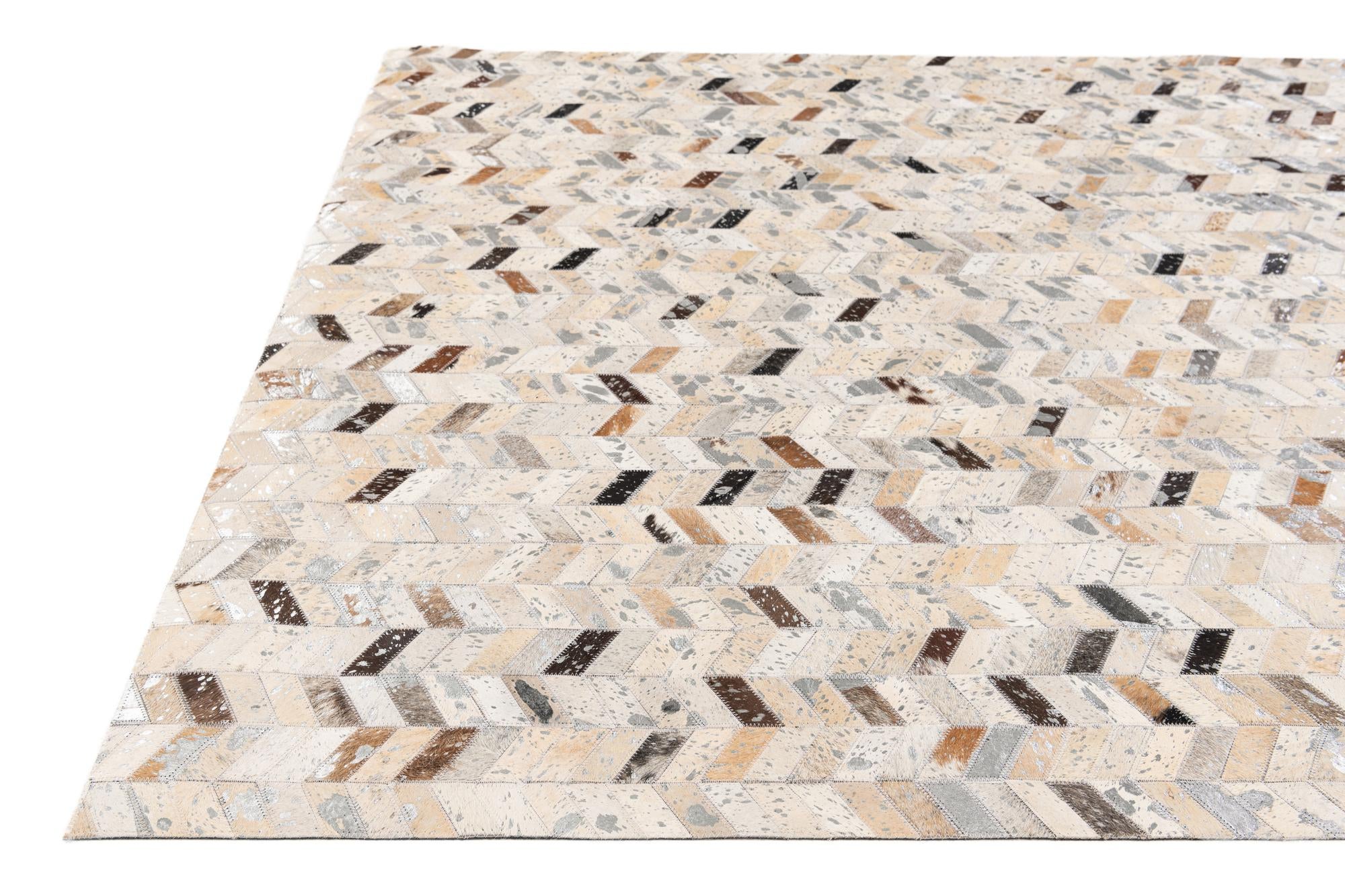 5' 4 x 7' 7 Cowhide Stocks Rug