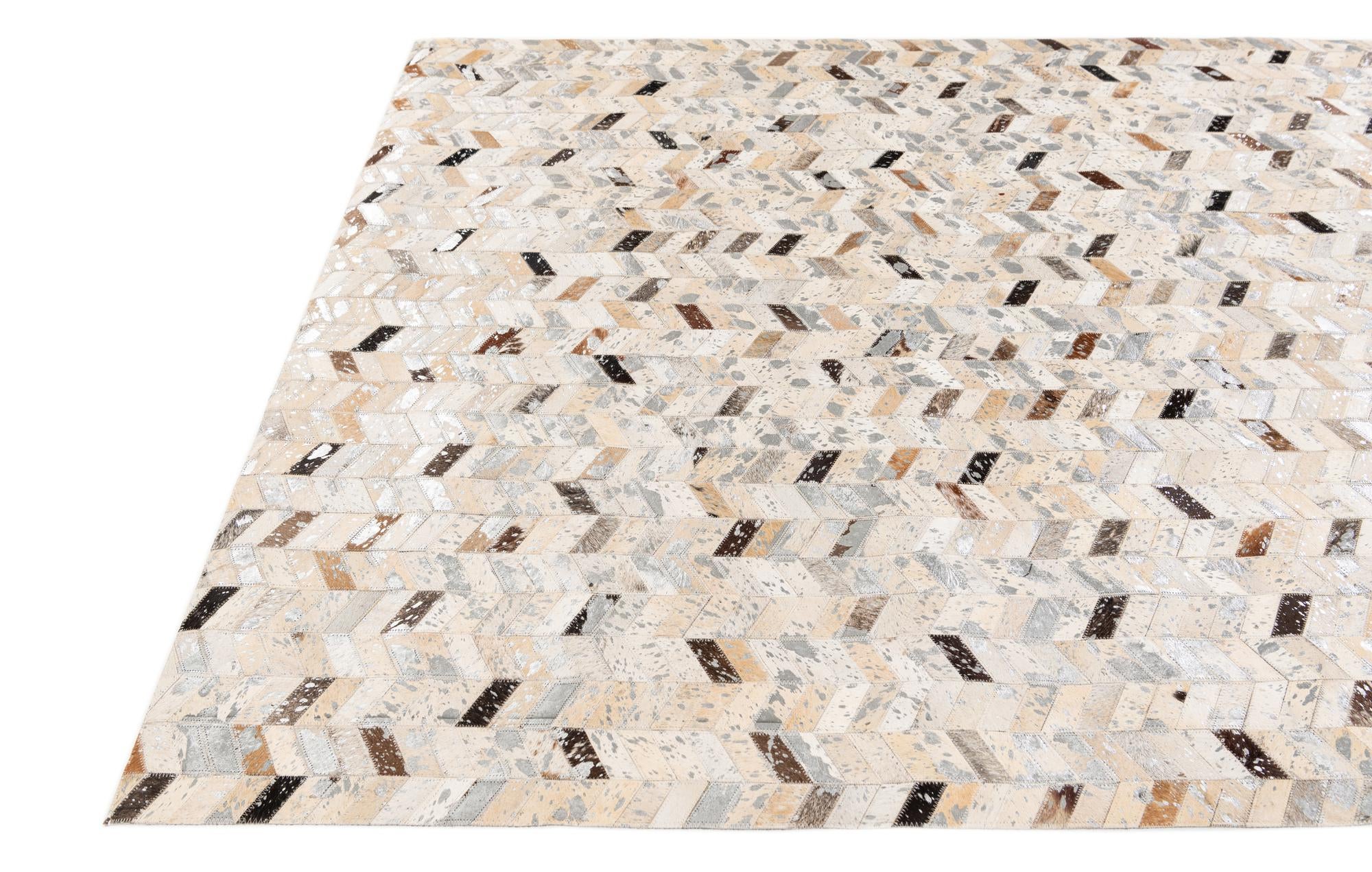 5' 4 x 7' 7 Cowhide Stocks Rug