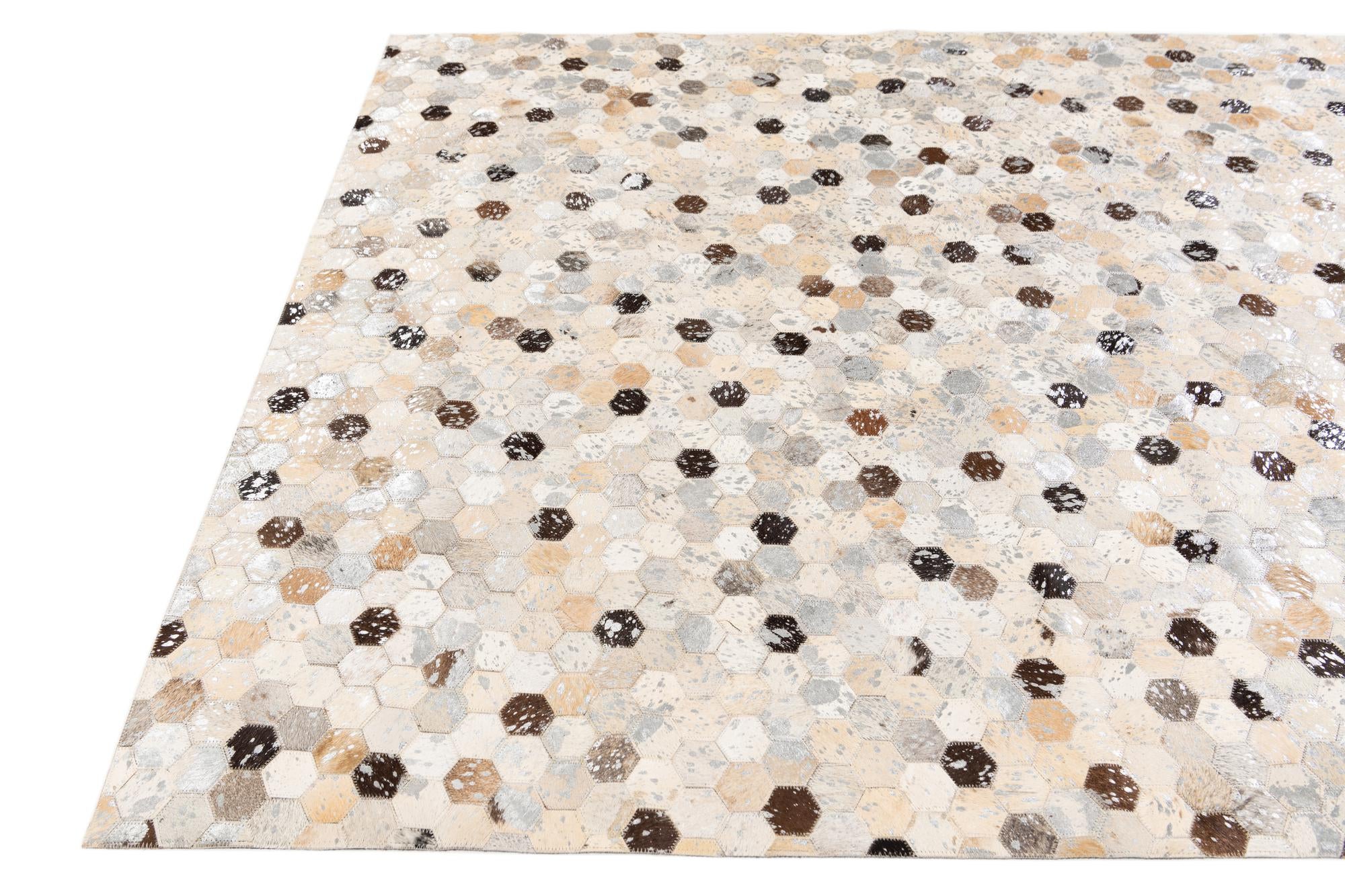5' 3 x 7' 6 Cowhide Stocks Rug