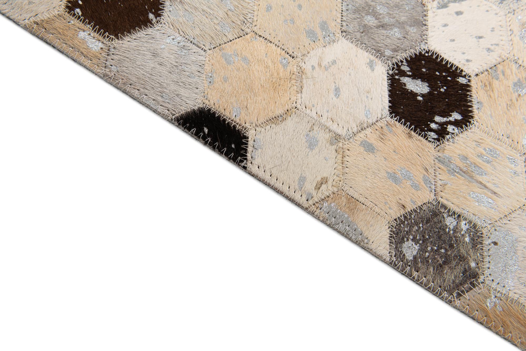 5' 3 x 7' 6 Cowhide Stocks Rug