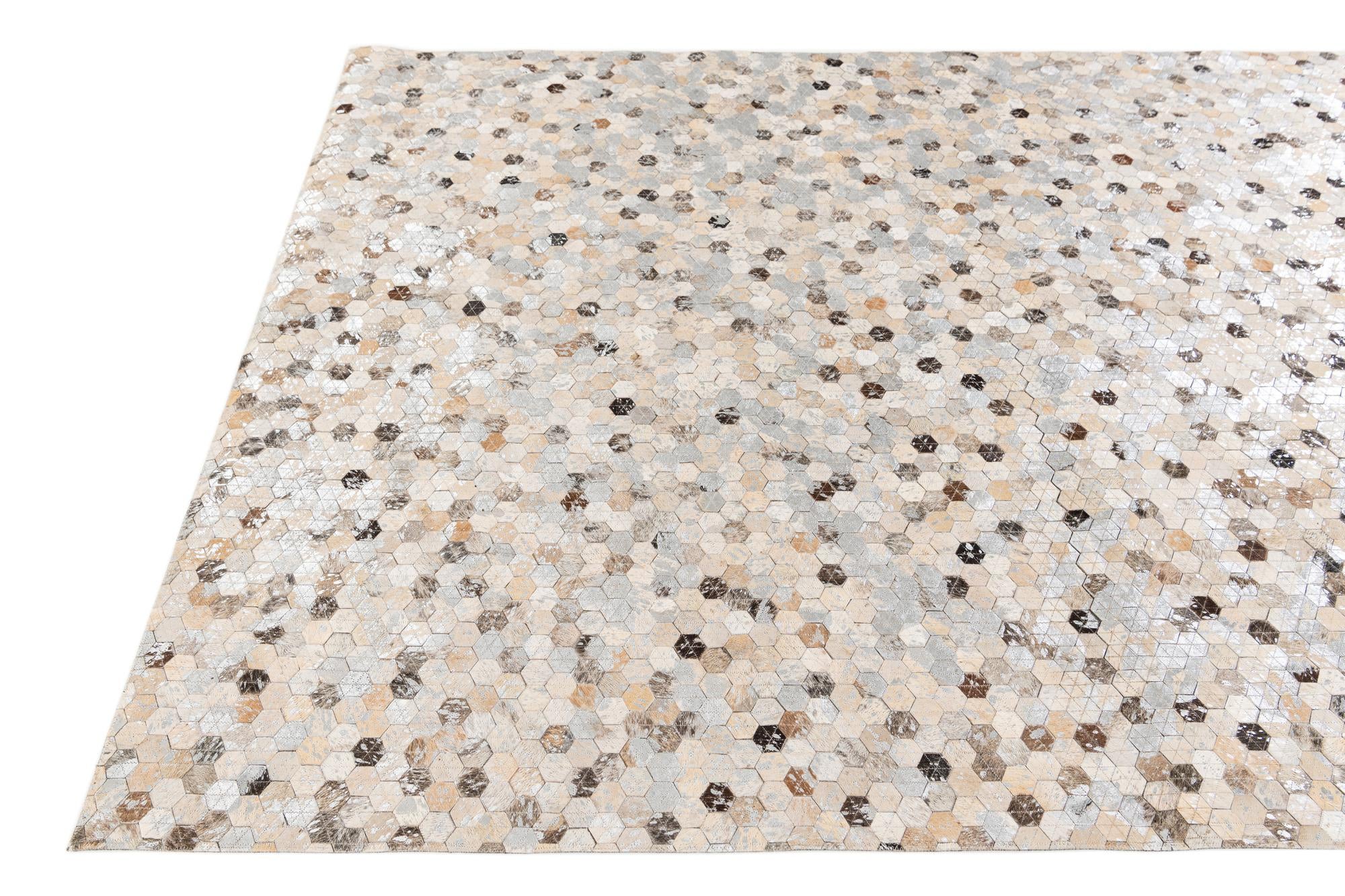 5' 4 x 7' 7 Cowhide Stocks Rug