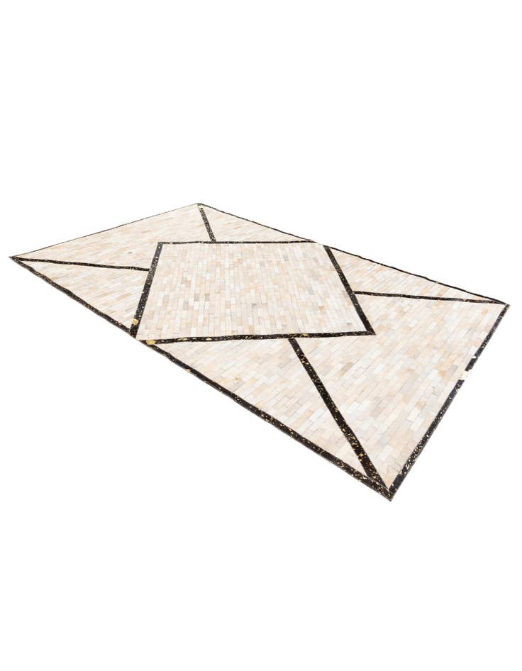 Detail image of 5' 1 x 8' 1 Cowhide Stocks Rug