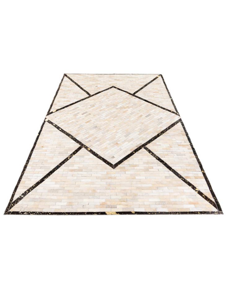 Detail image of 5' 1 x 8' 1 Cowhide Stocks Rug