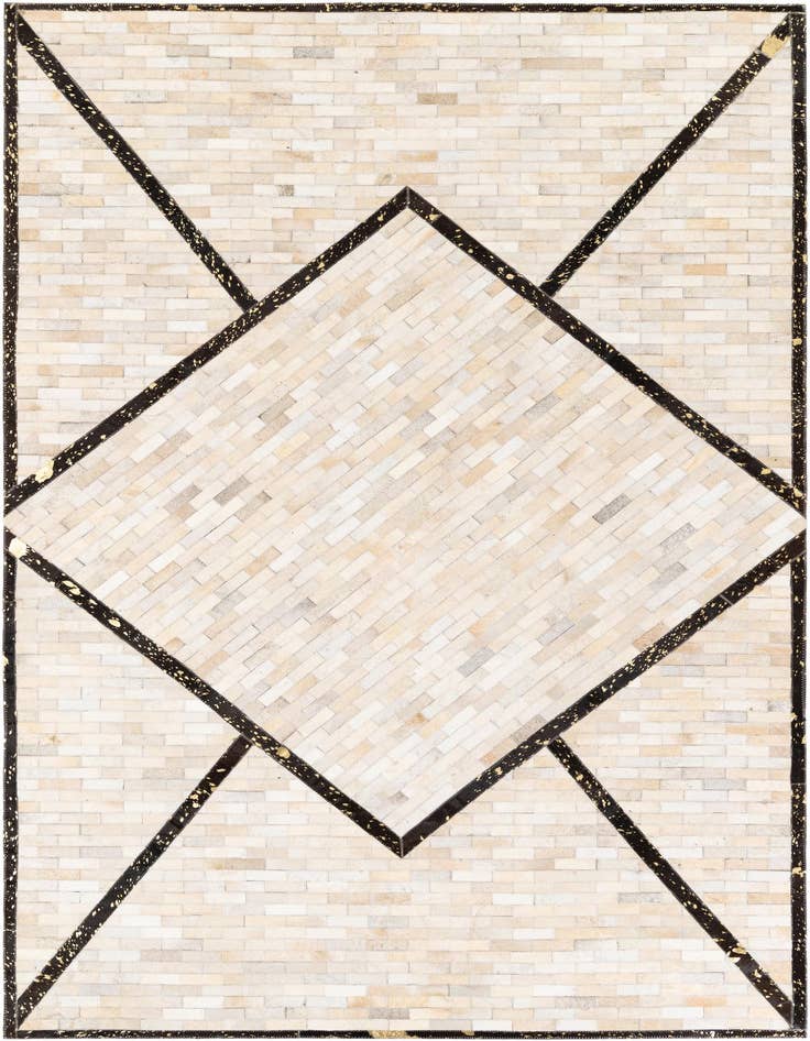 Detail image of 5' 1 x 8' 1 Cowhide Stocks Rug