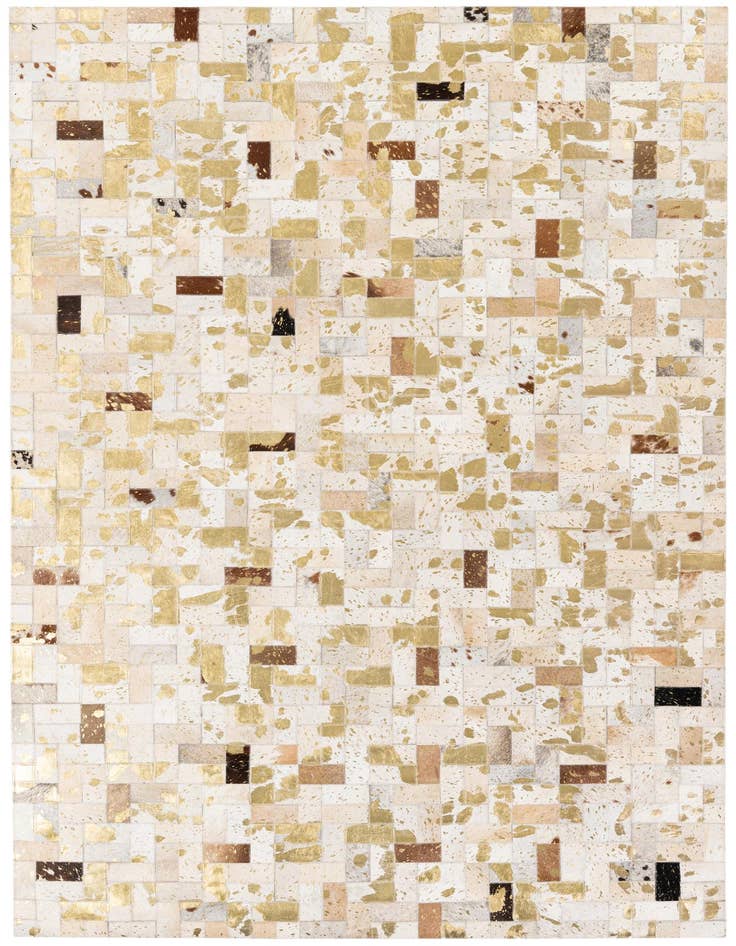 Detail image of 5' 1 x 8' 1 Cowhide Stocks Rug