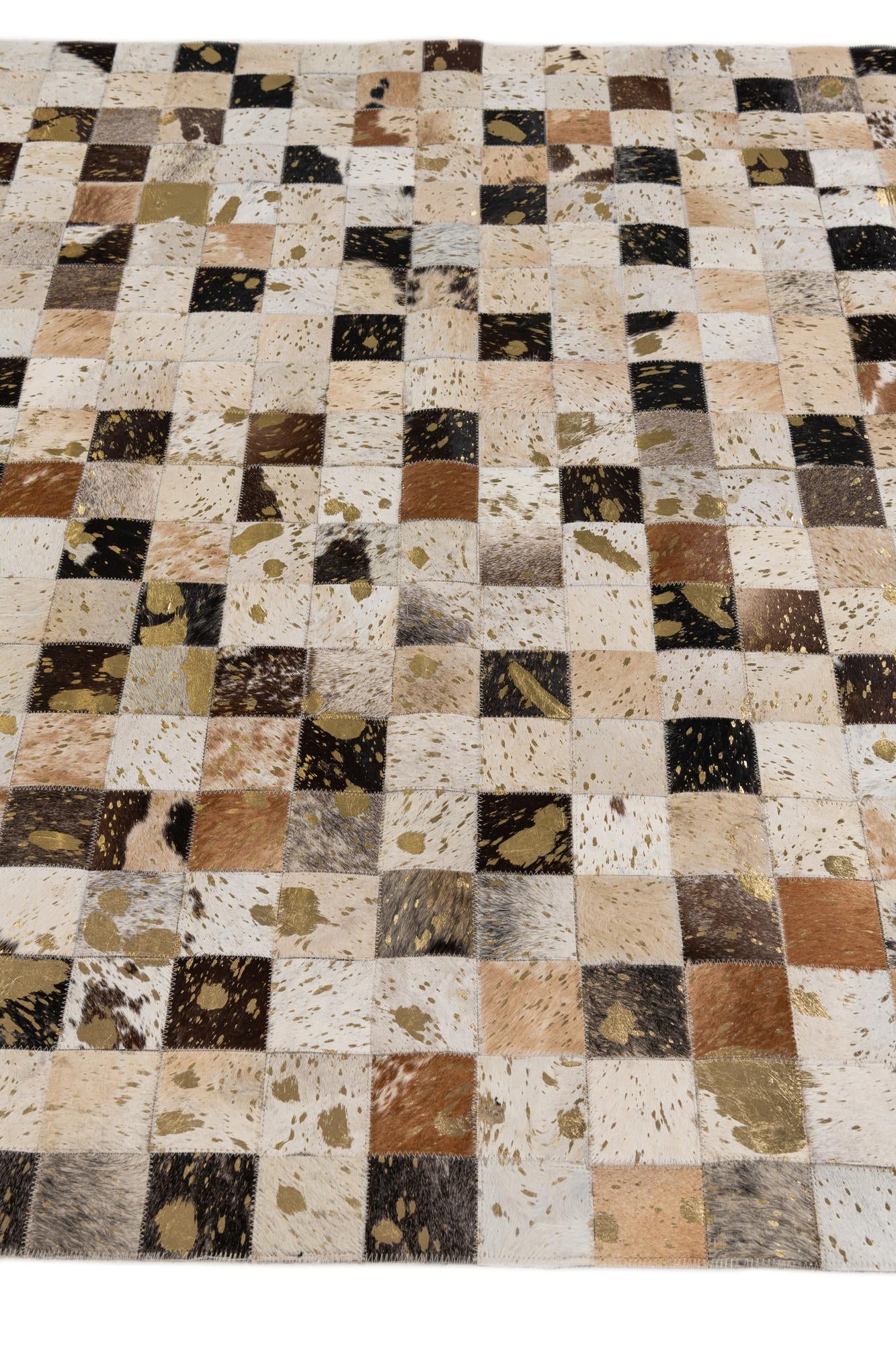 5' 1 x 8' Cowhide Stocks Rug