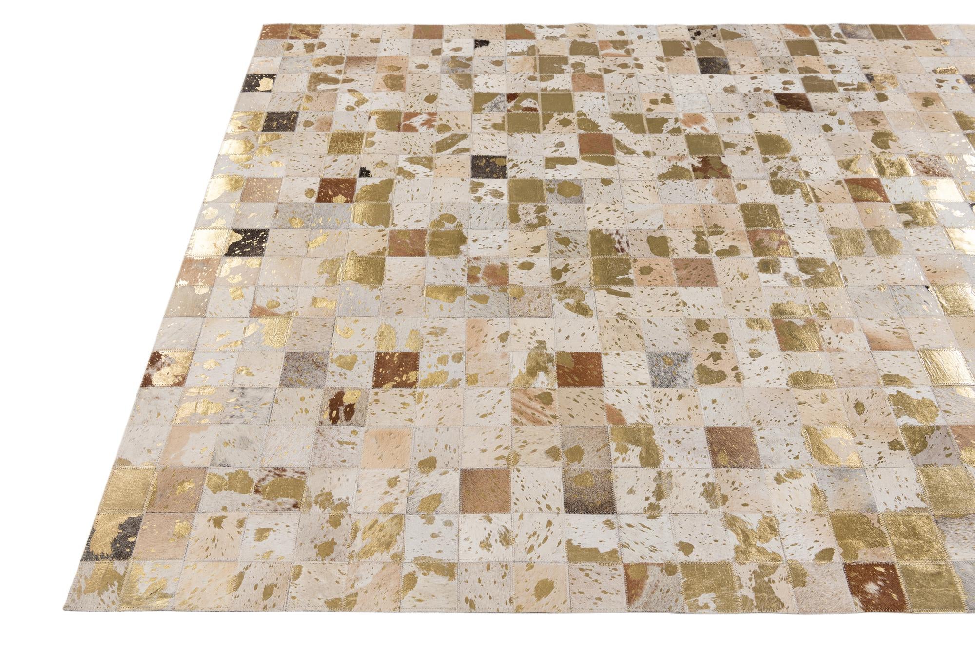 5' 2 x 8' 1 Cowhide Stocks Rug
