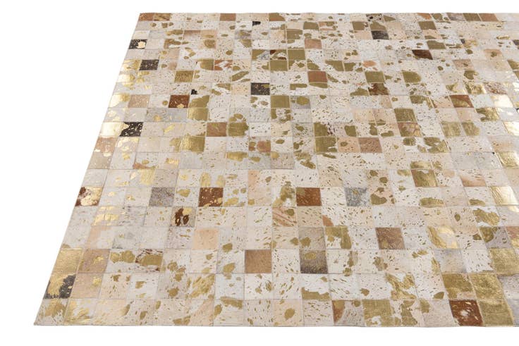 Detail image of 5' 2 x 8' 1 Cowhide Stocks Rug